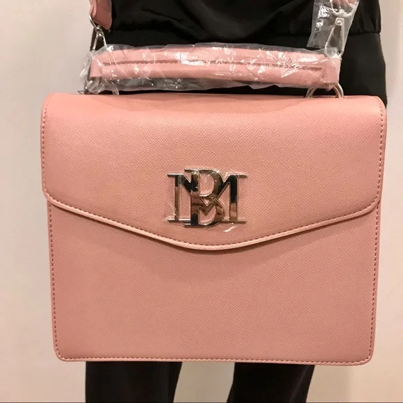 PRIVATELY SOLD!!! Badgley Mishka pink vegan leather and silver metal crossbody - Picture 2 of 10